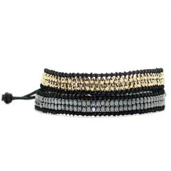 LA Style Rush Accessories X Katie Soleil Femme Double Wrap Beaded Bracelet