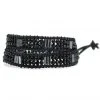 LA Style Rush X Katie Soleil Melody Double Wrap Beaded Bracelet In Black
