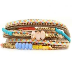 LA Style Rush Accessories Carousel Beaded Triple Wrap Bracelet