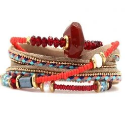 LASR Mumbai Beaded Triple Wrap Bracelet Accessories
